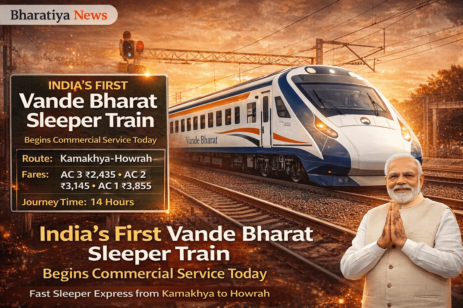 India’s First Vande Bharat Sleeper Train Begins Commercial Service Today