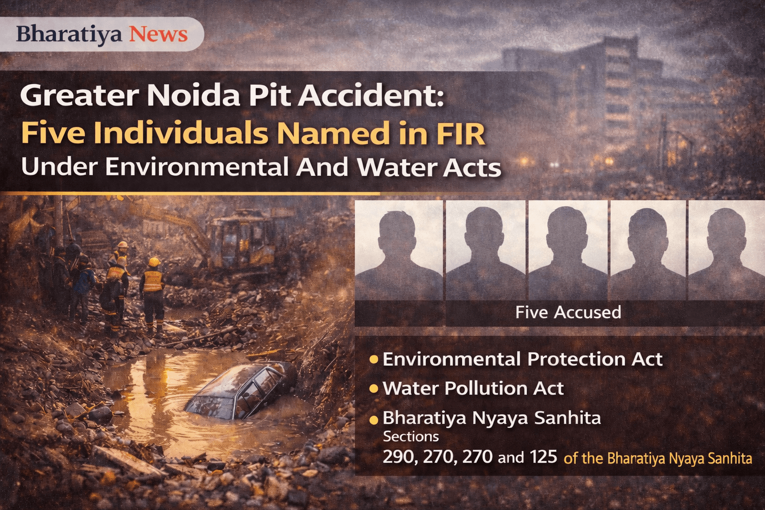 Greater Noida Pit Accident: FIR Filed Against Five Under Environmental and Water Laws
