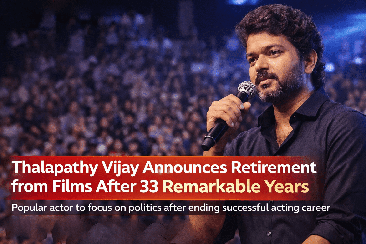 Thalapathy Vijay Announces Retirement from Films After 33 Remarkable Years