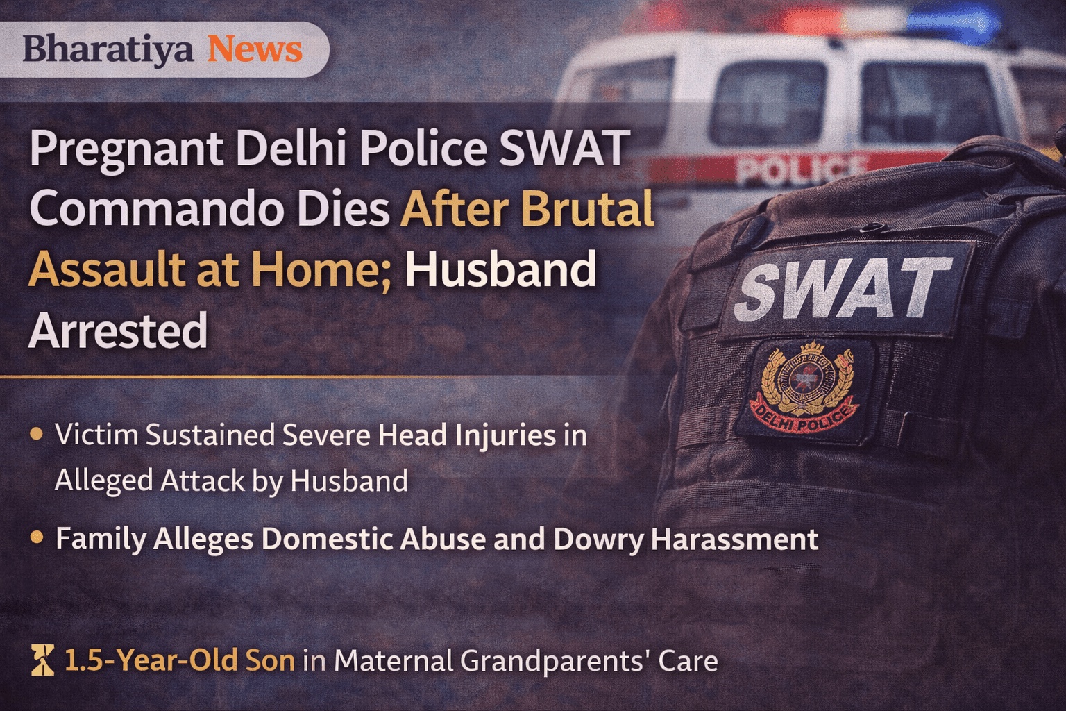Pregnant Delhi Police SWAT Commando Dies After Brutal Assault at Home; Husband Arrested