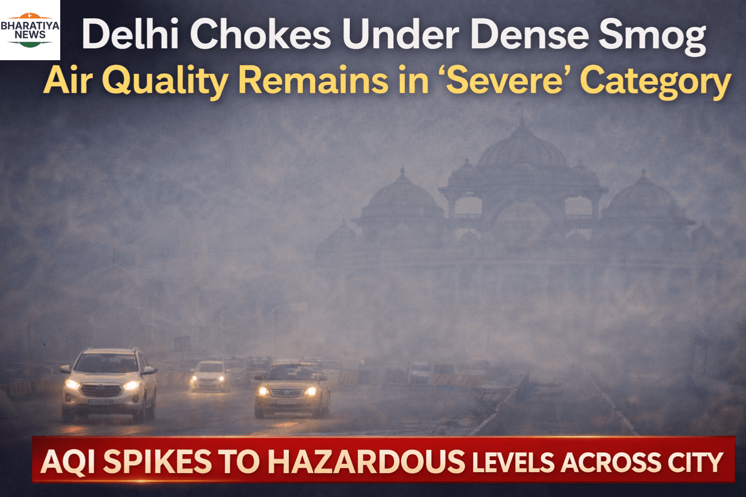 Delhi Chokes Under Dense Smog as Air Quality Remains in ‘Severe’ Category