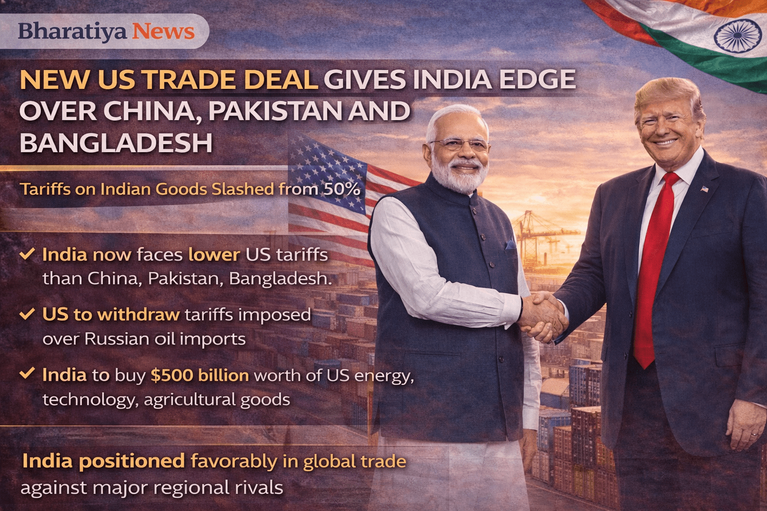 How New US Trade Deal Gives India an Edge Over China, Pakistan and Bangladesh