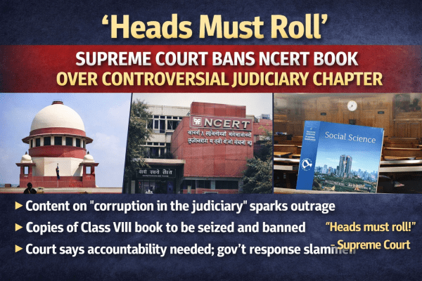 In a strongly worded order, the Supreme Court of India on Thursday banned a Class VIII Social Science textbook published by the National Council of Educational Research and Training (NCERT)