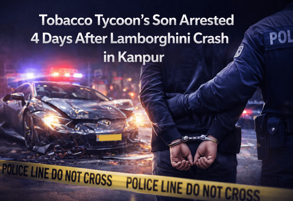 Tobacco Tycoon’s Son Shivam Mishra Arrested Four Days After High-Speed Lamborghini Crash in Kanpur