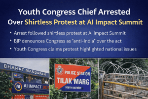 Youth Congress Chief Arrested Over Shirtless Protest at AI Impact Summit