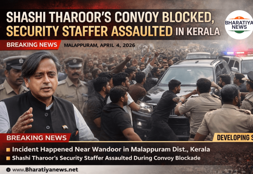 Shashi Tharoor’s Convoy Blocked, Security Staffer Assaulted in Kerala